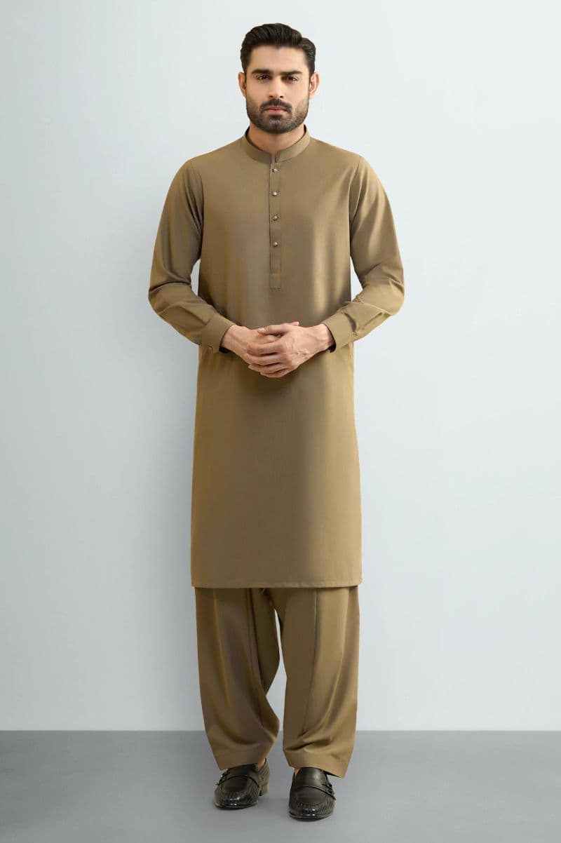 Light Brown Wash & Wear Shalwar Kameez thumbnail