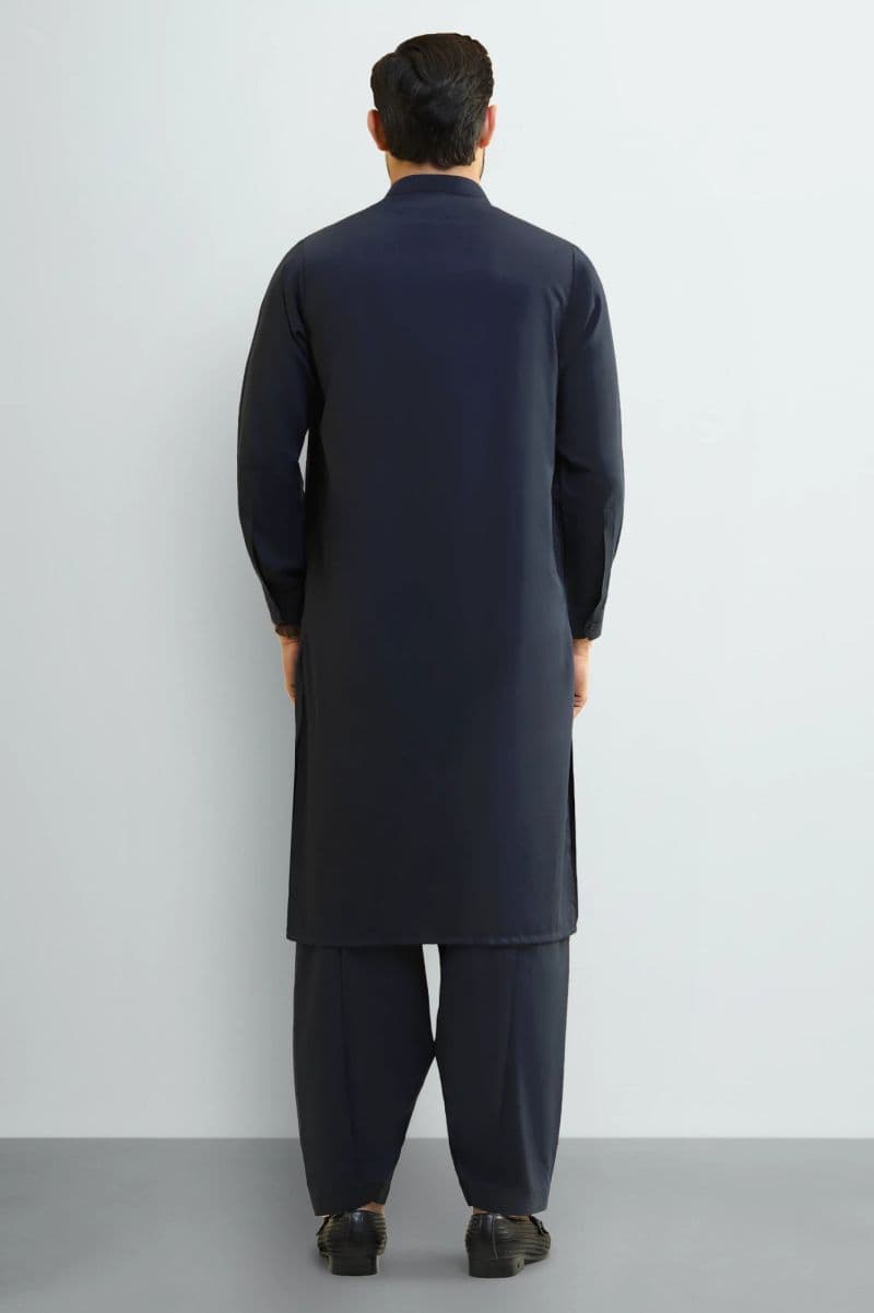 Navy Blue Wash & Wear Shalwar Kameez