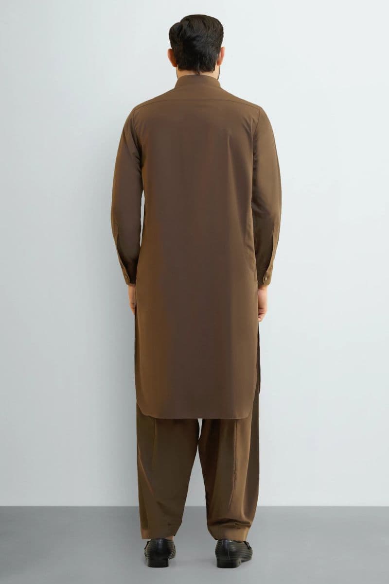 Brown Wash & Wear Shalwar Kameez thumbnail