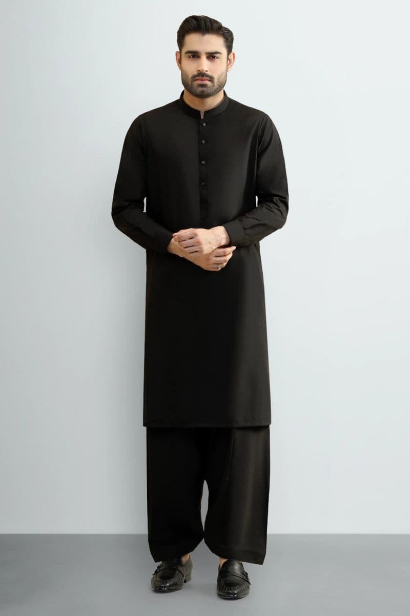 Black Wash & Wear Shalwar Kameez thumbnail