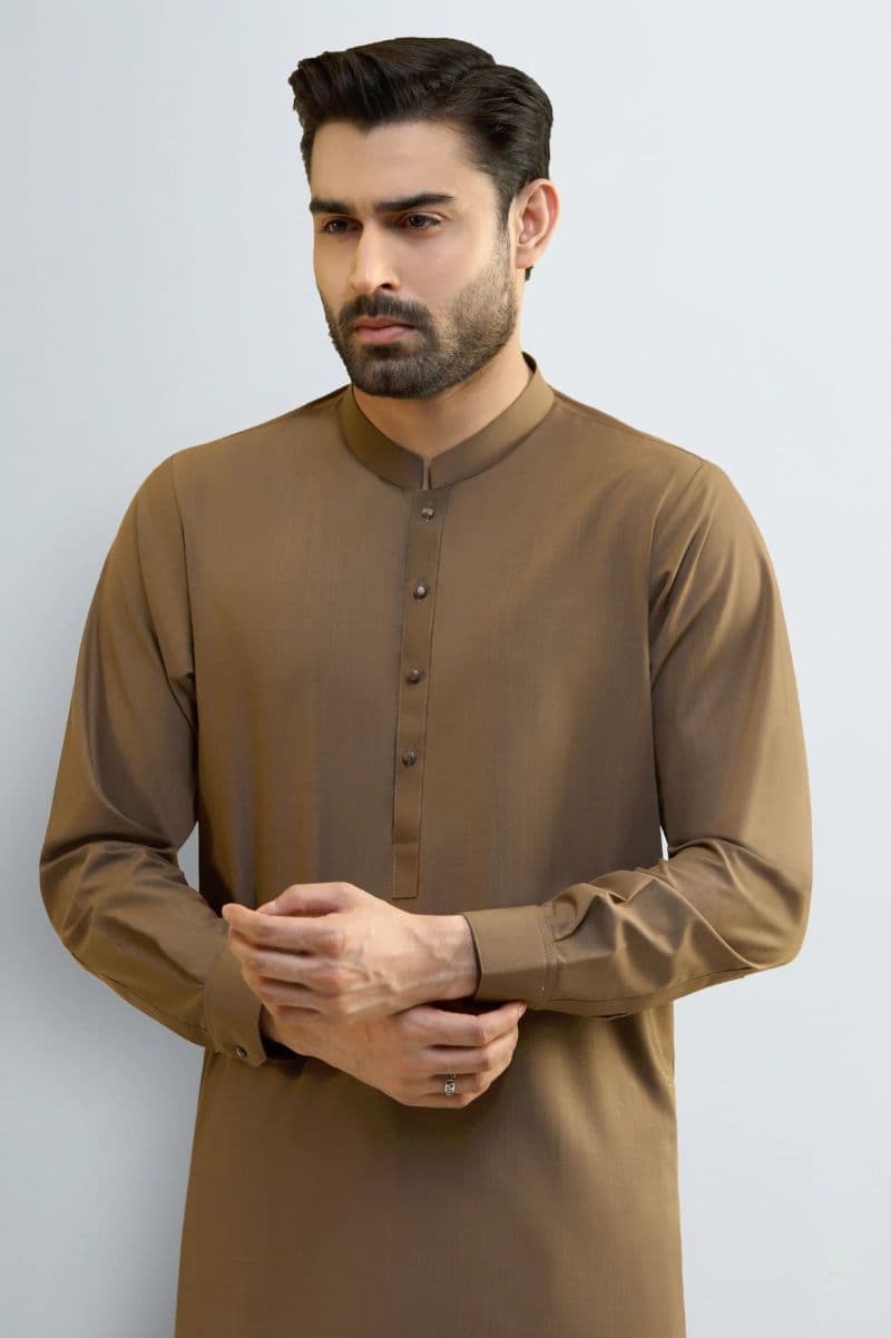 Dark Brown Wash & Wear Shalwar Kameez thumbnail