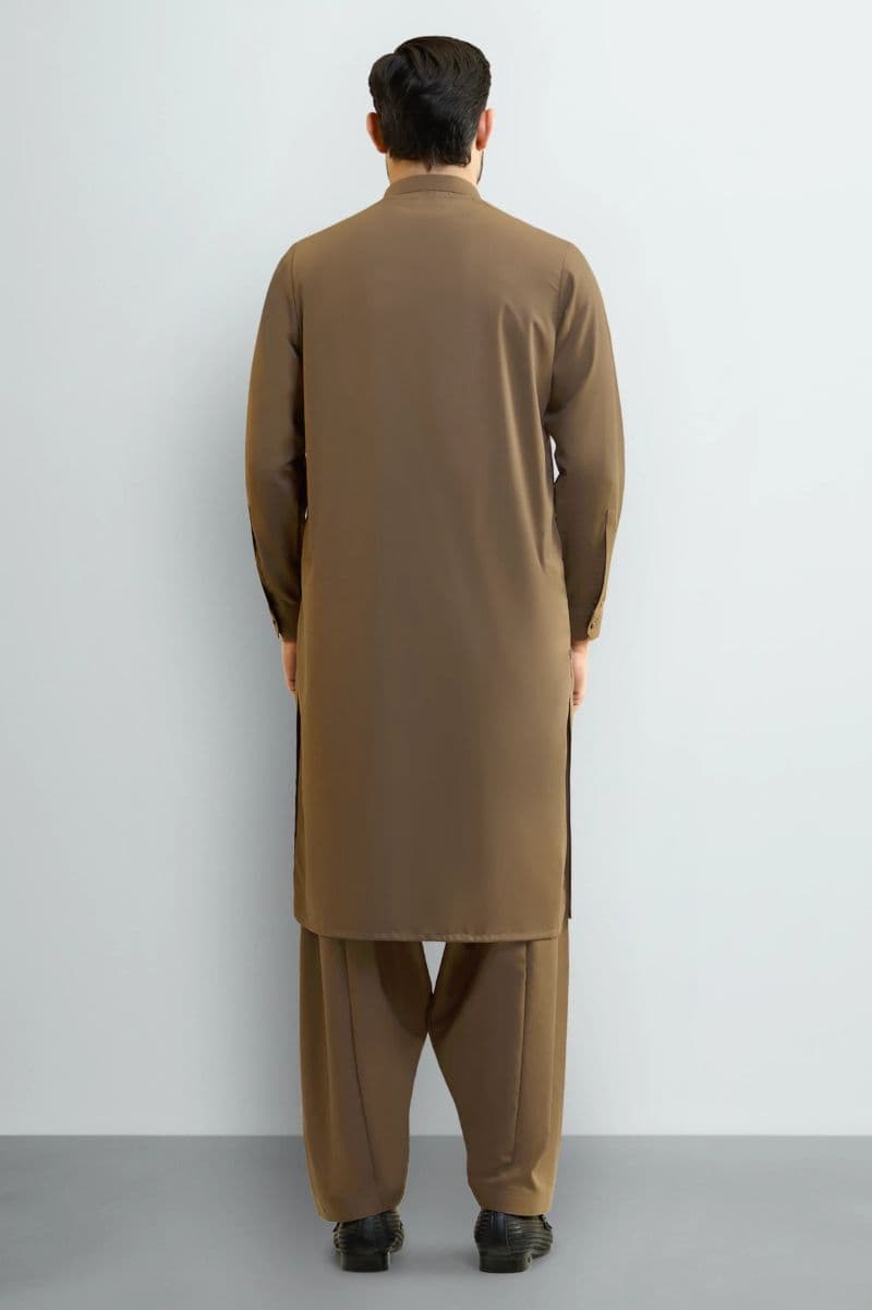 Dark Brown Wash & Wear Shalwar Kameez thumbnail