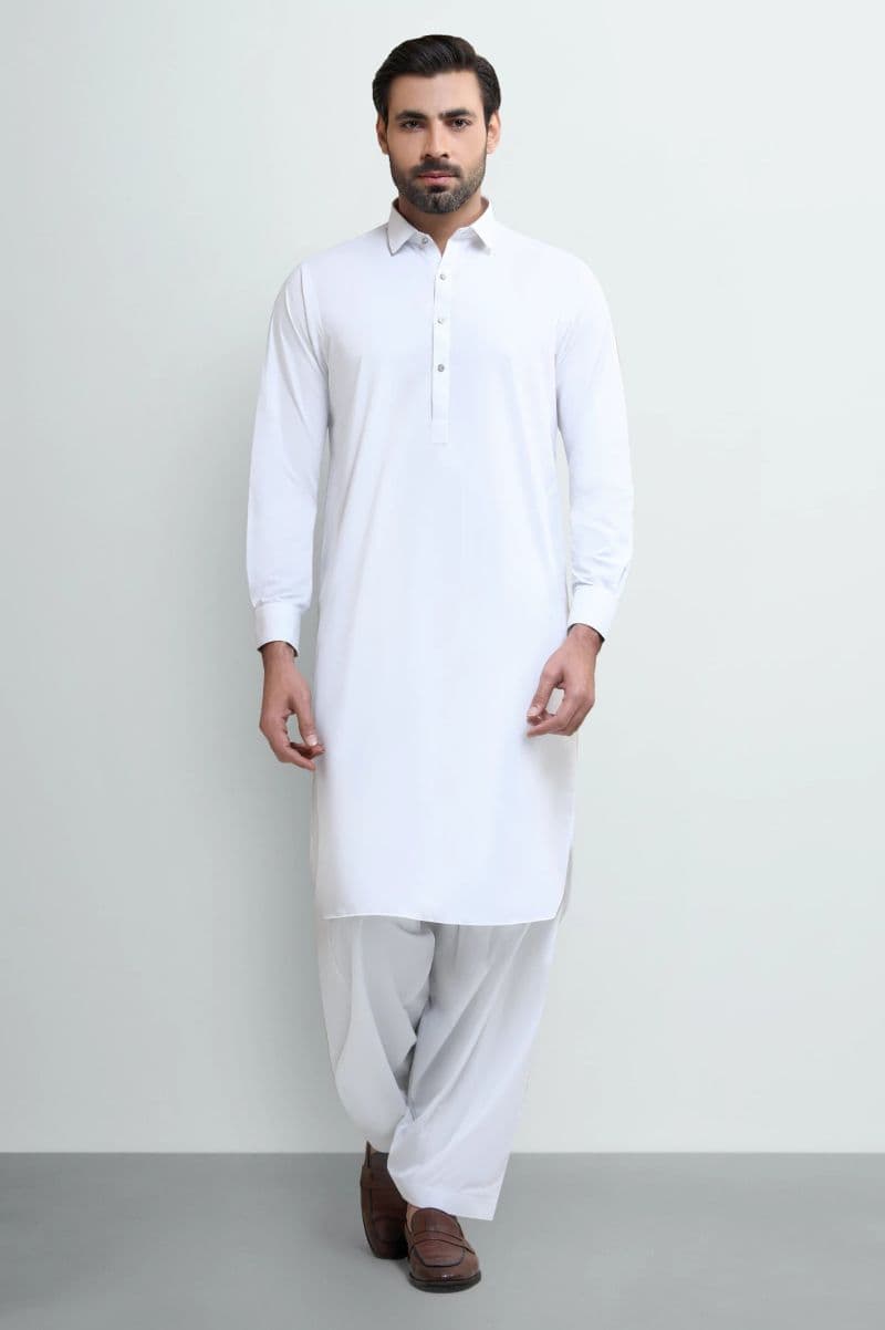 Off White Wash & Wear Shalwar Kameez thumbnail