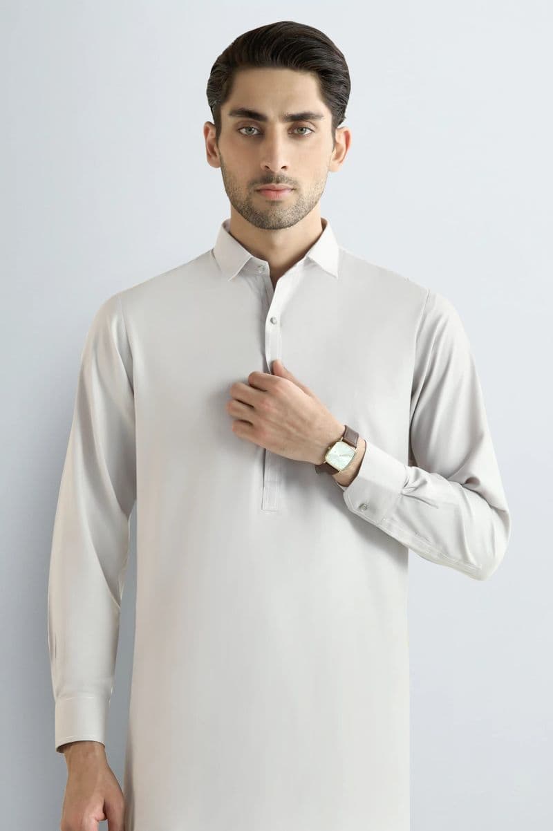 Beige Wash & Wear Shalwar Kameez thumbnail