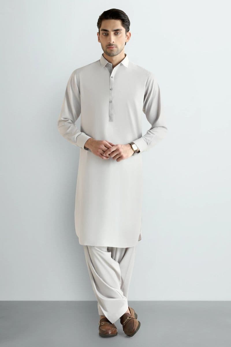 Beige Wash & Wear Shalwar Kameez thumbnail