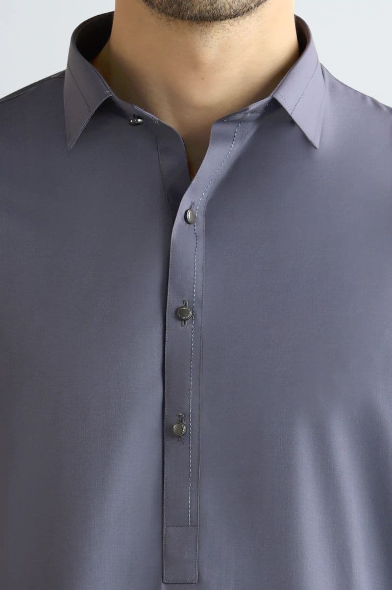 Grey Wash & Wear Shalwar Kameez thumbnail