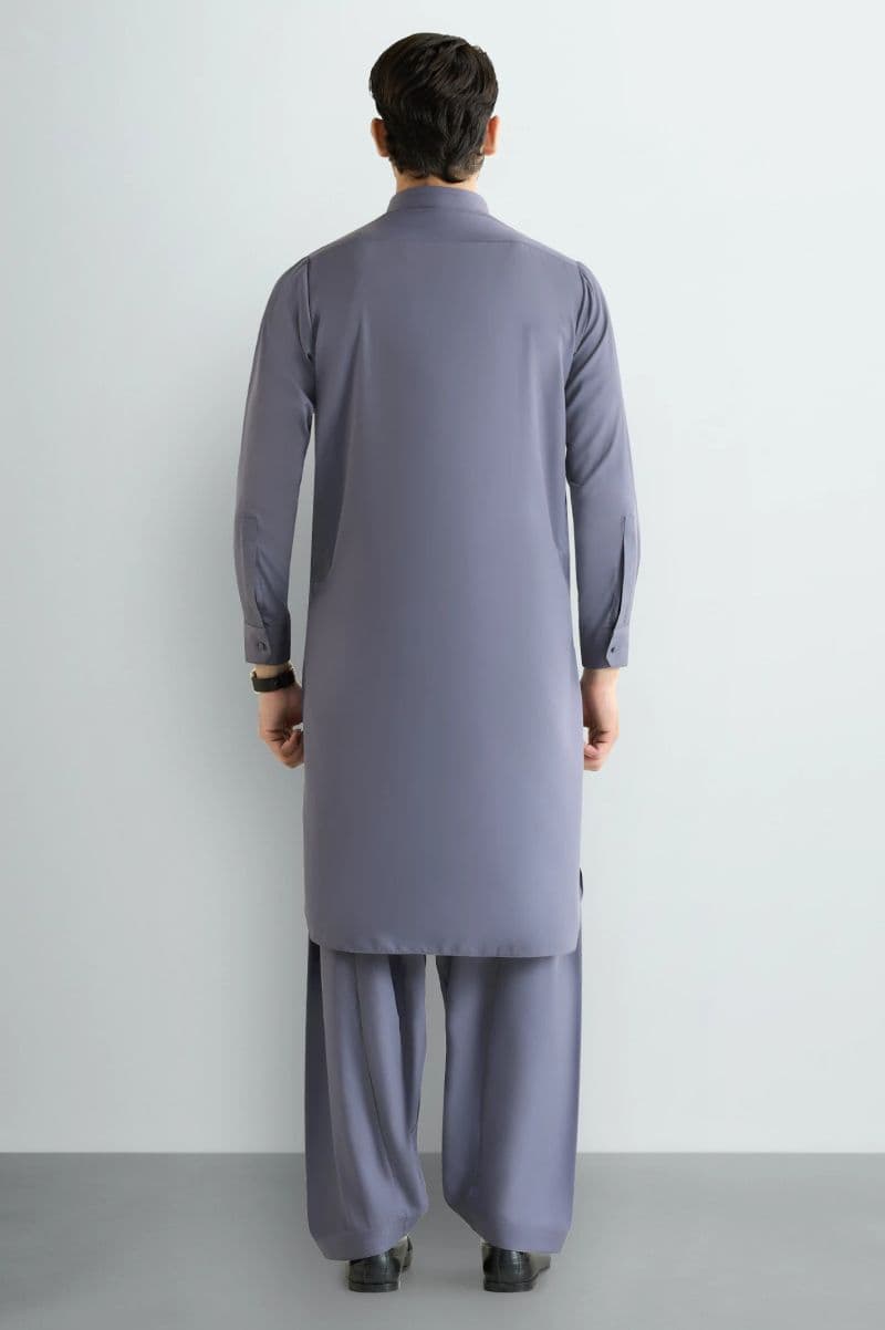 Grey Wash & Wear Shalwar Kameez thumbnail