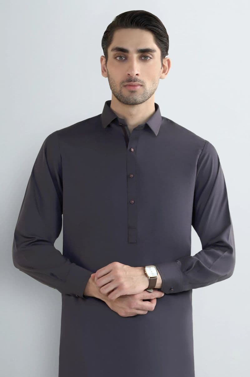 Dark Purple Wash & Wear Shalwar Kameez