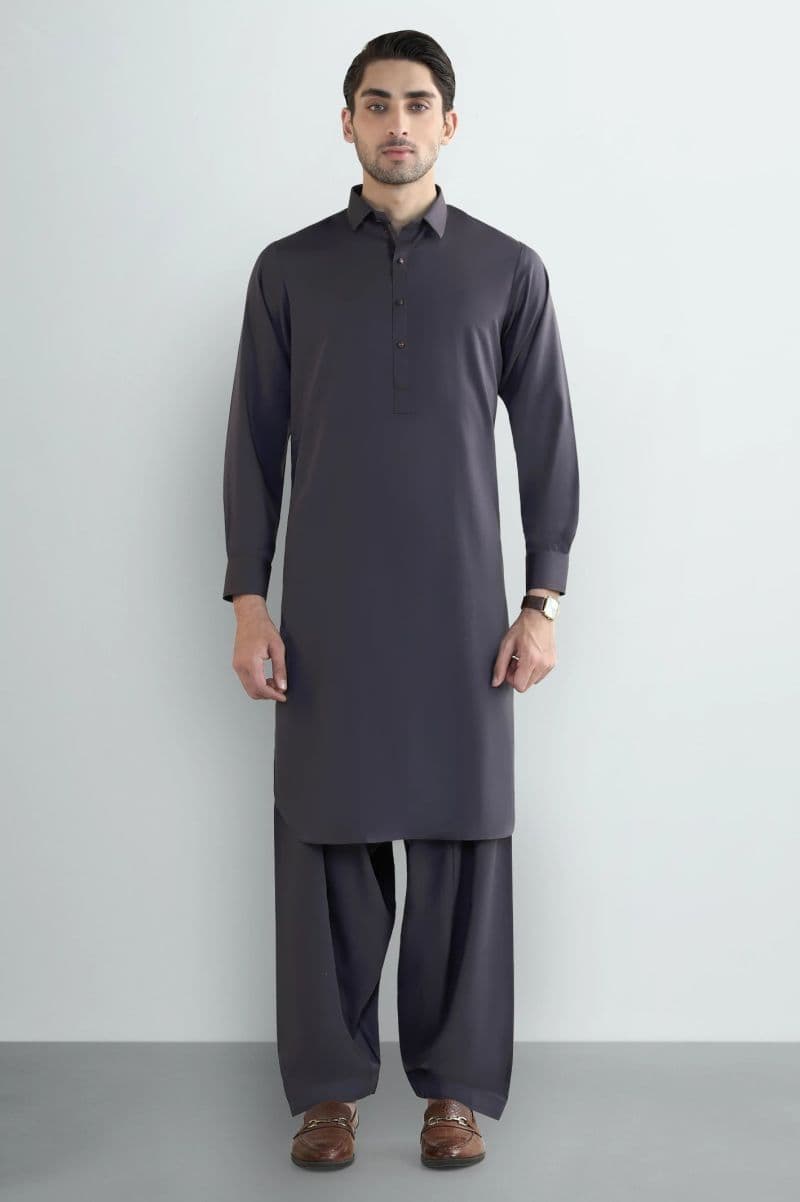 Dark Purple Wash & Wear Shalwar Kameez