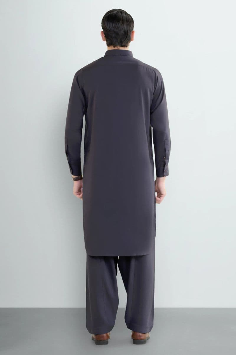 Dark Purple Wash & Wear Shalwar Kameez