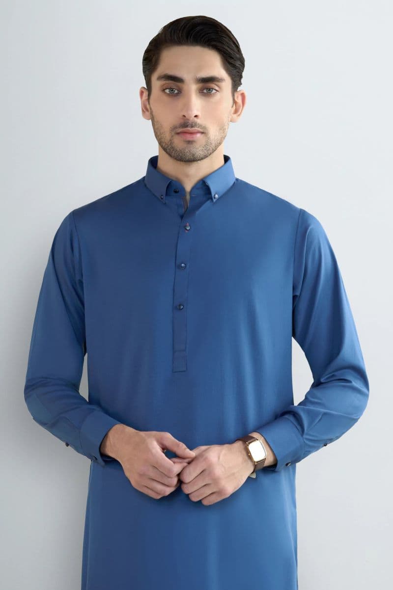 Royal Blue Wash & Wear Shalwar Kameez