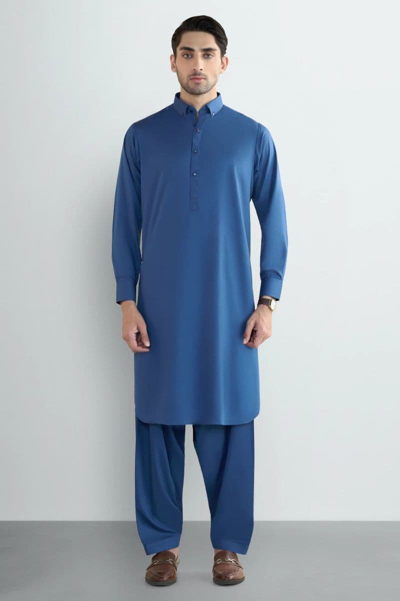 Royal Blue Wash & Wear Shalwar Kameez