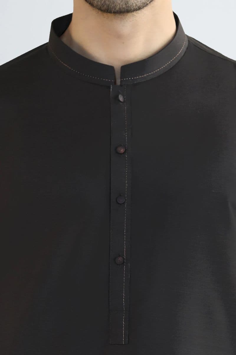 Coffee Brown Wash & Wear Shalwar Kameez thumbnail