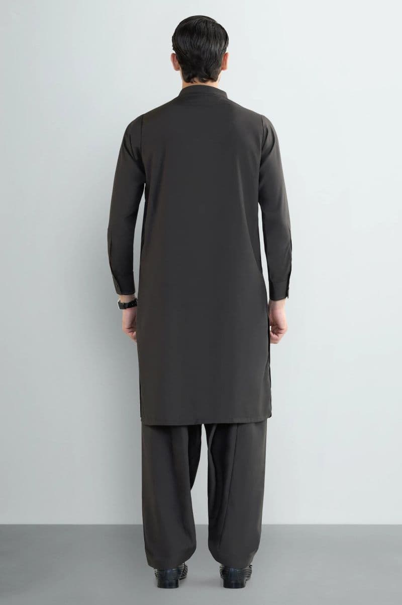 Coffee Brown Wash & Wear Shalwar Kameez thumbnail