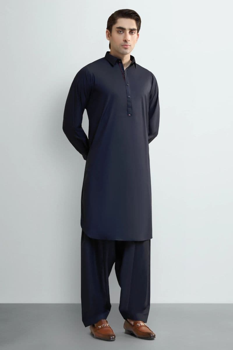 D-Blue Wash & Wear Shalwar Kameez thumbnail