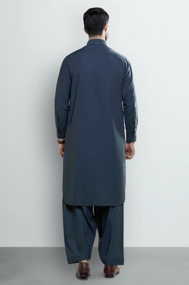 Bottle Green Wash & Wear Shalwar Kameez