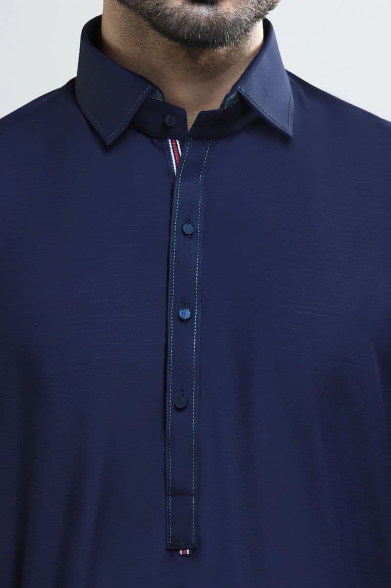 Navy Blue Wash & Wear Shalwar Kameez