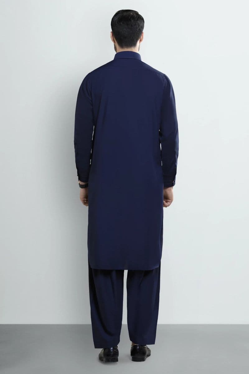 Navy Blue Wash & Wear Shalwar Kameez