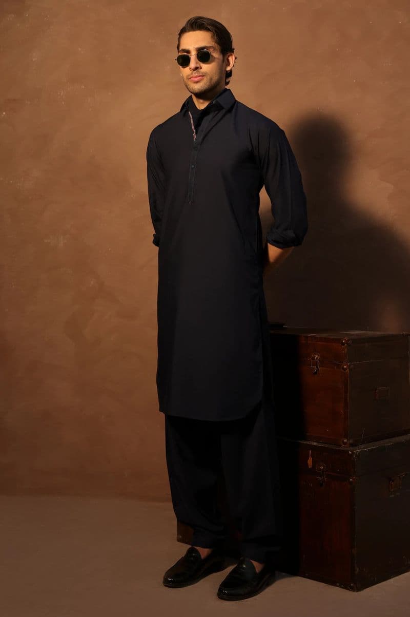 Grey Wash & Wear Shalwar Kameez thumbnail