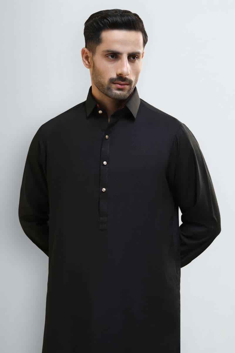 Black Wash & Wear Shalwar Kameez thumbnail