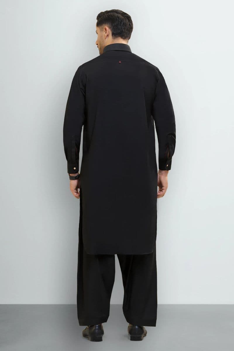 Black Wash & Wear Shalwar Kameez thumbnail