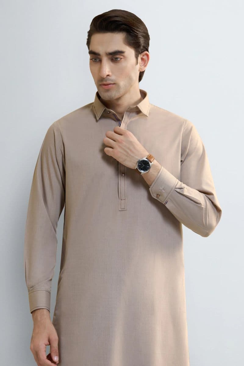Brown Wash & Wear Shalwar Kameez thumbnail