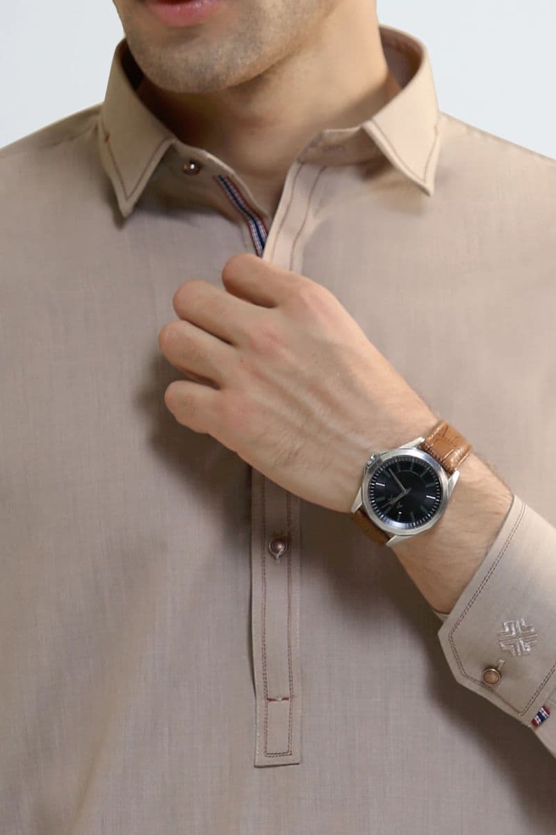 Brown Wash & Wear Shalwar Kameez thumbnail
