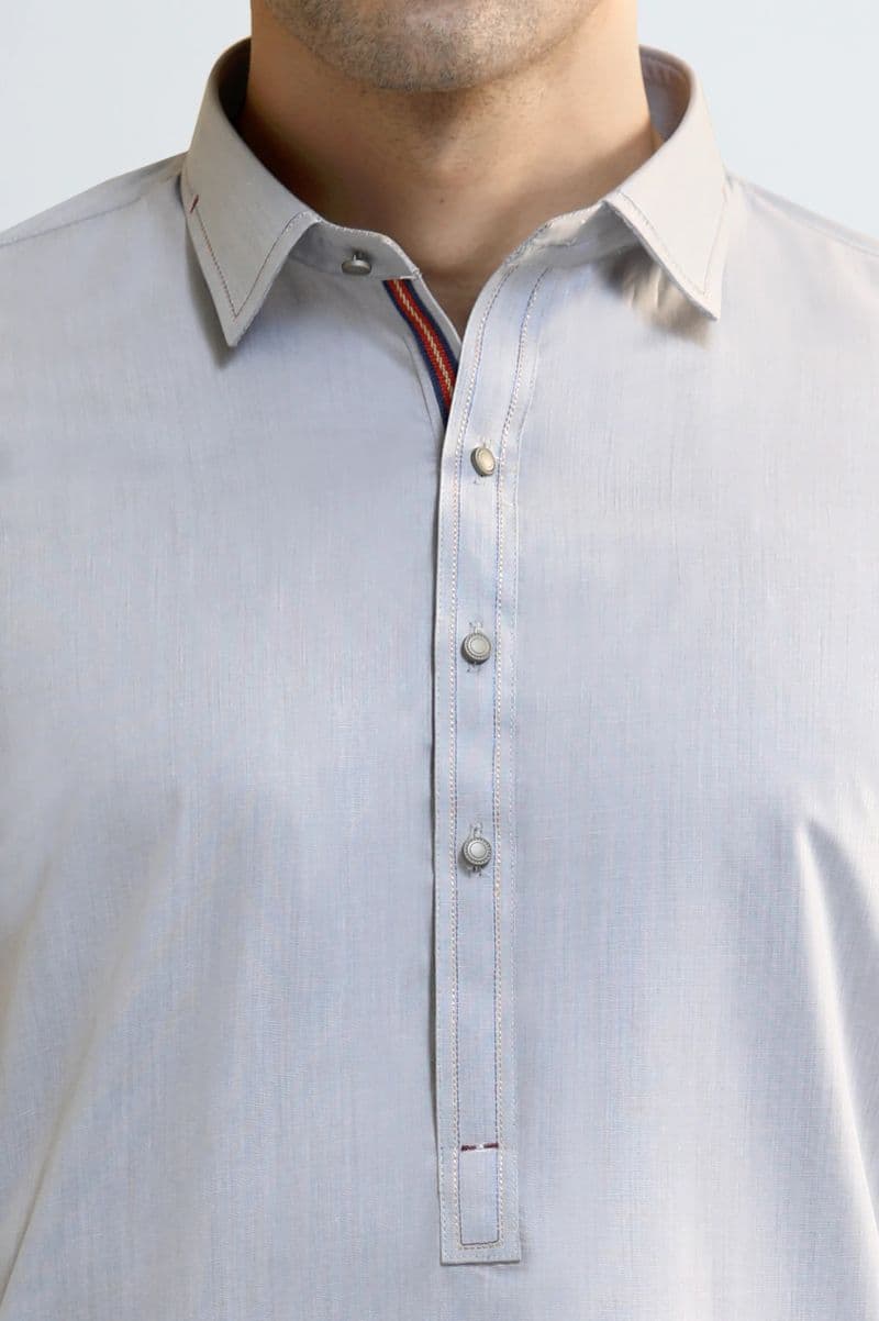 L-GREY Wash & Wear Shalwar Kameez thumbnail