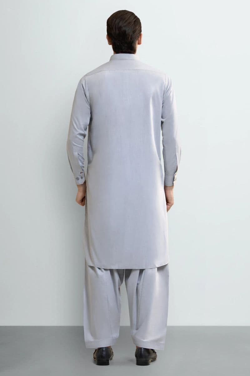 L-GREY Wash & Wear Shalwar Kameez thumbnail
