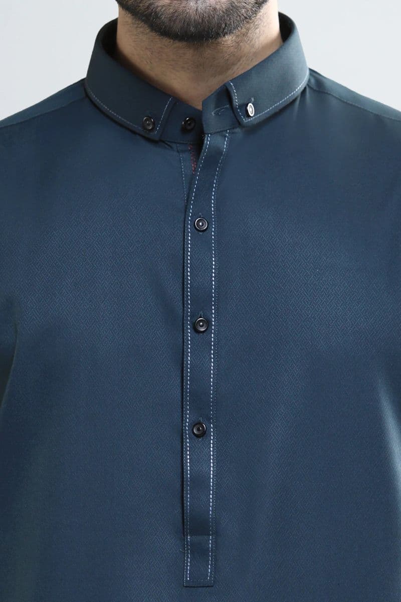 Dark Green Wash & Wear Shalwar Kameez