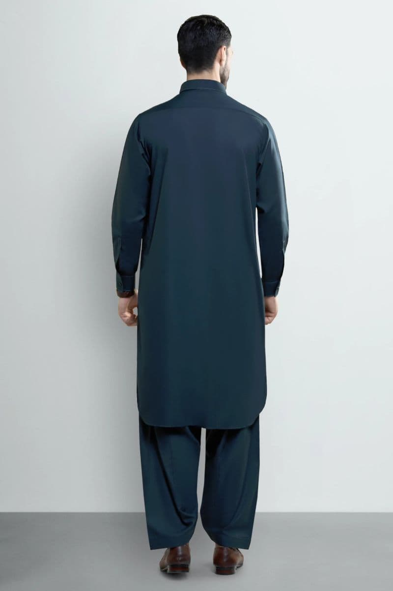 Dark Green Wash & Wear Shalwar Kameez