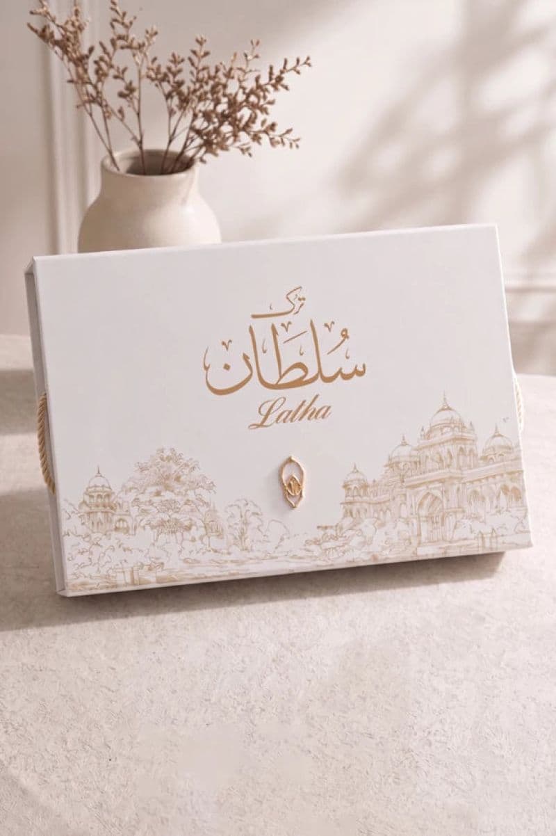 Navy Blue Latha Fabric with Gifting Box thumbnail