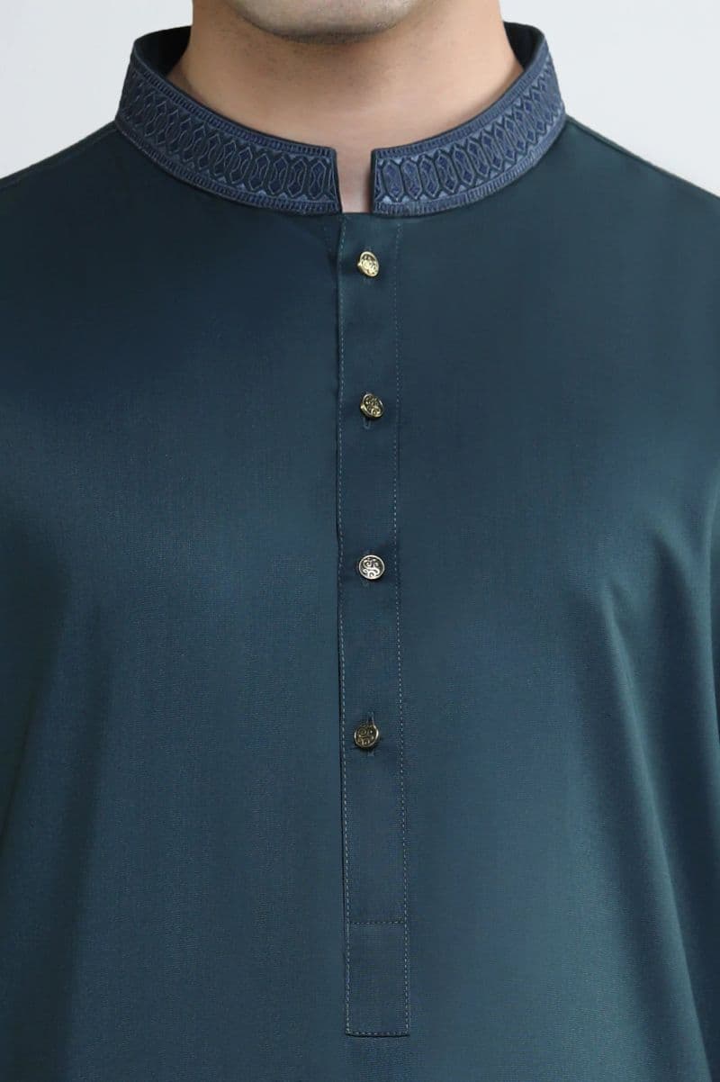 Dark Green Wash & Wear Shalwar Kameez