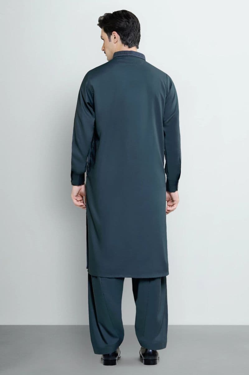 Dark Green Wash & Wear Shalwar Kameez