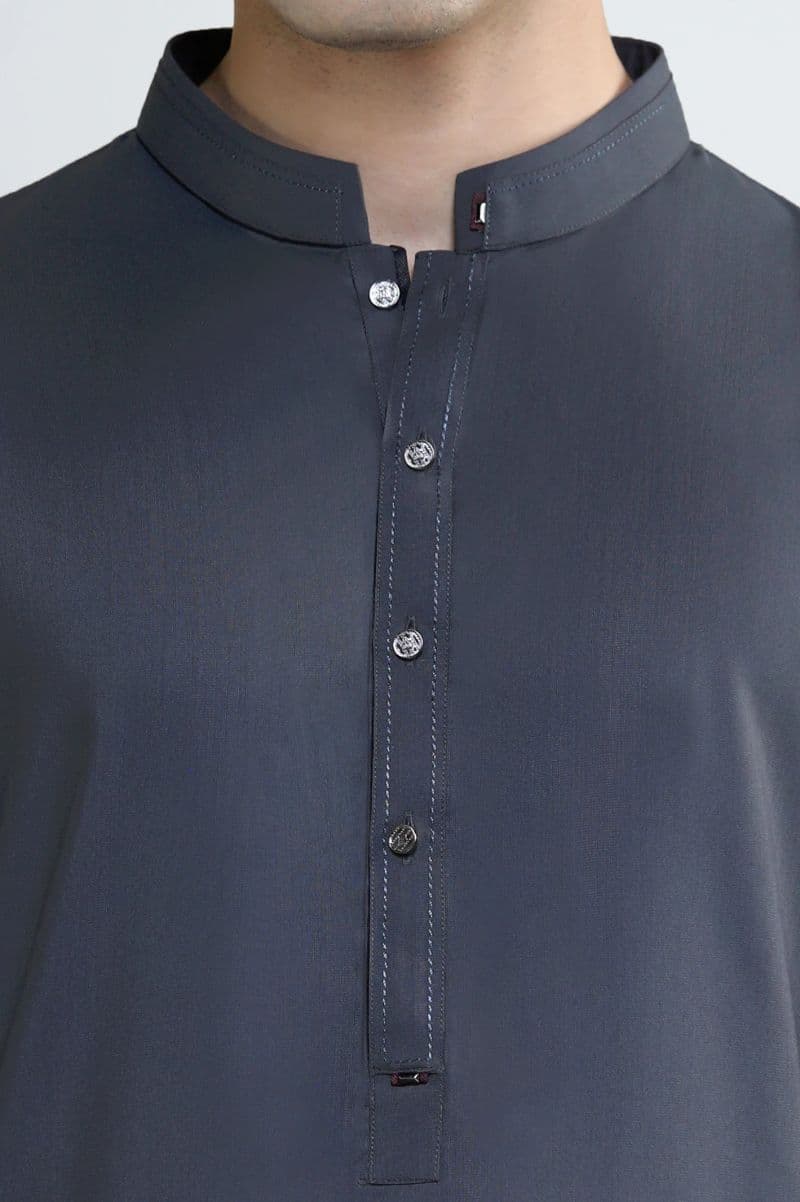 Dark Grey Wash & Wear Shalwar Kameez