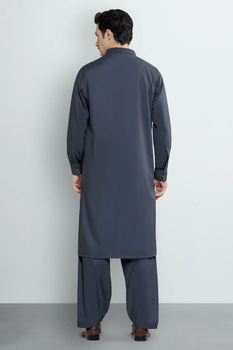 Dark Grey Wash & Wear Shalwar Kameez