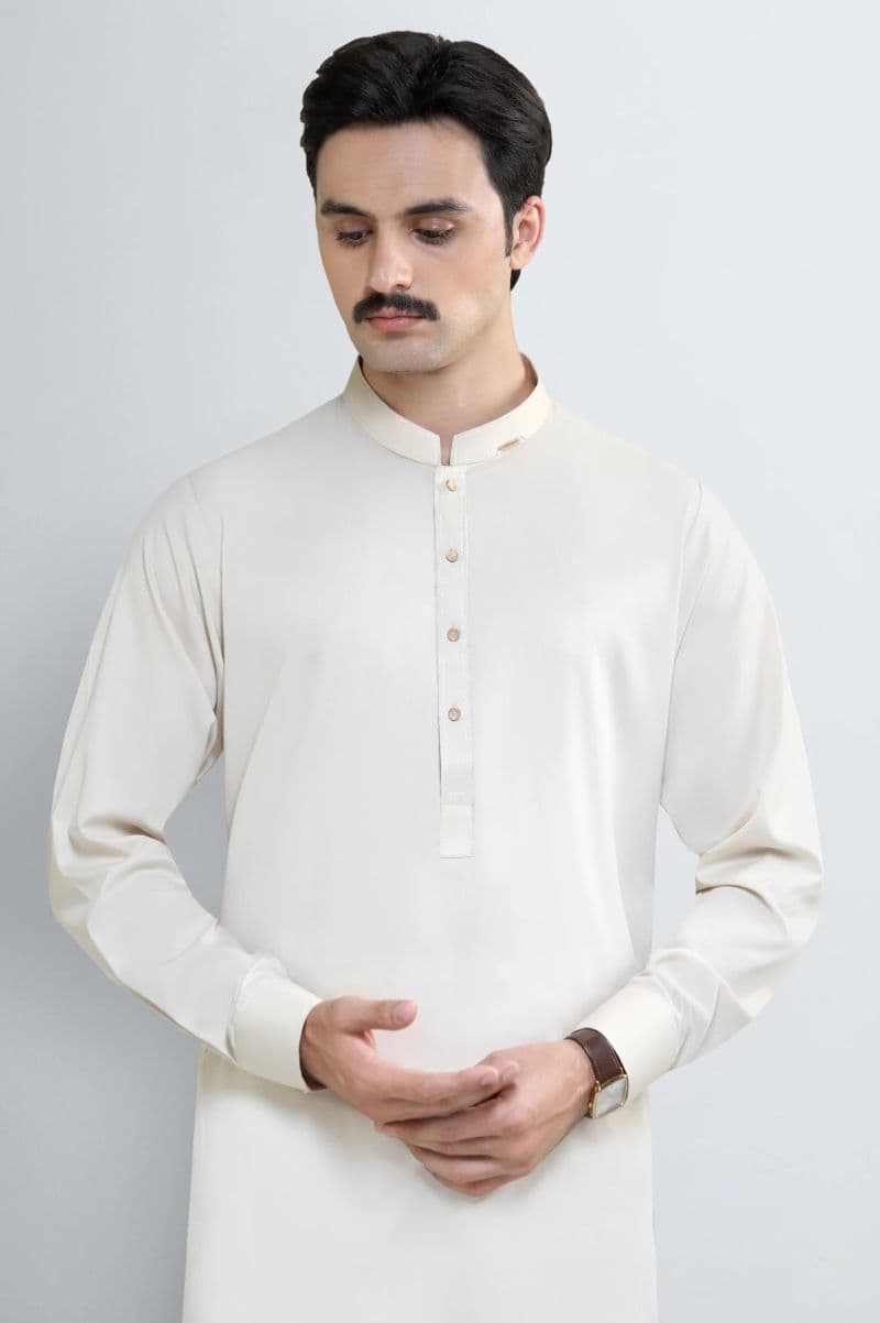 Fawn Wash & Wear Shalwar Kameez thumbnail