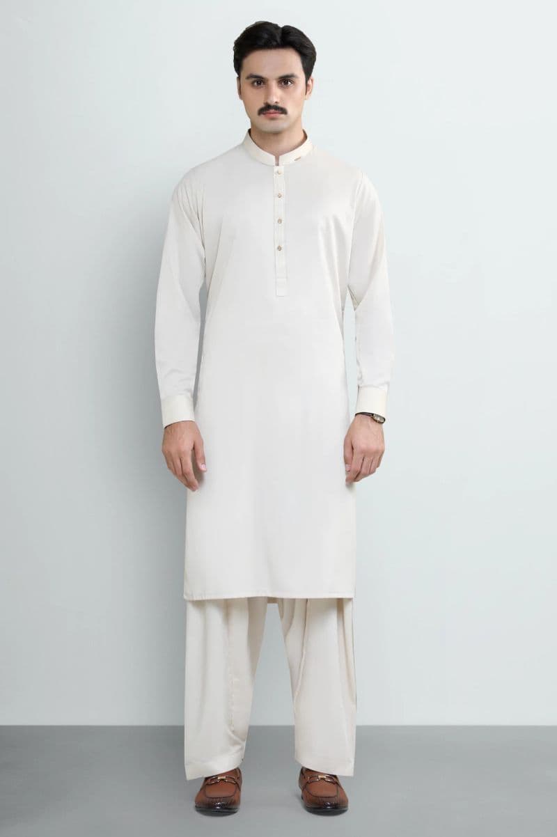 Fawn Wash & Wear Shalwar Kameez thumbnail