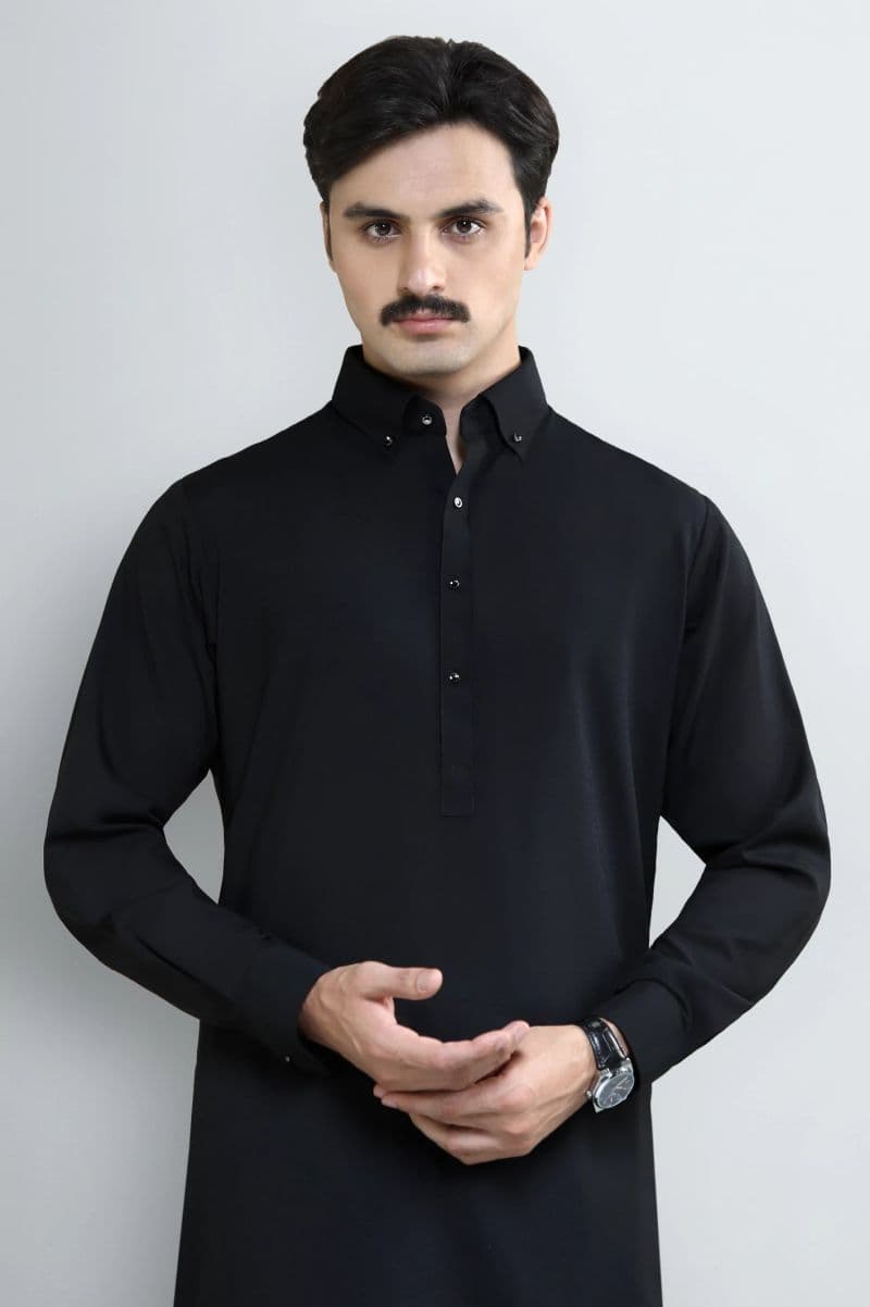 Black Wash & Wear Shalwar Kameez thumbnail