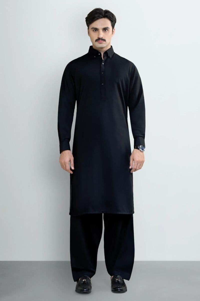 Black Wash & Wear Shalwar Kameez thumbnail