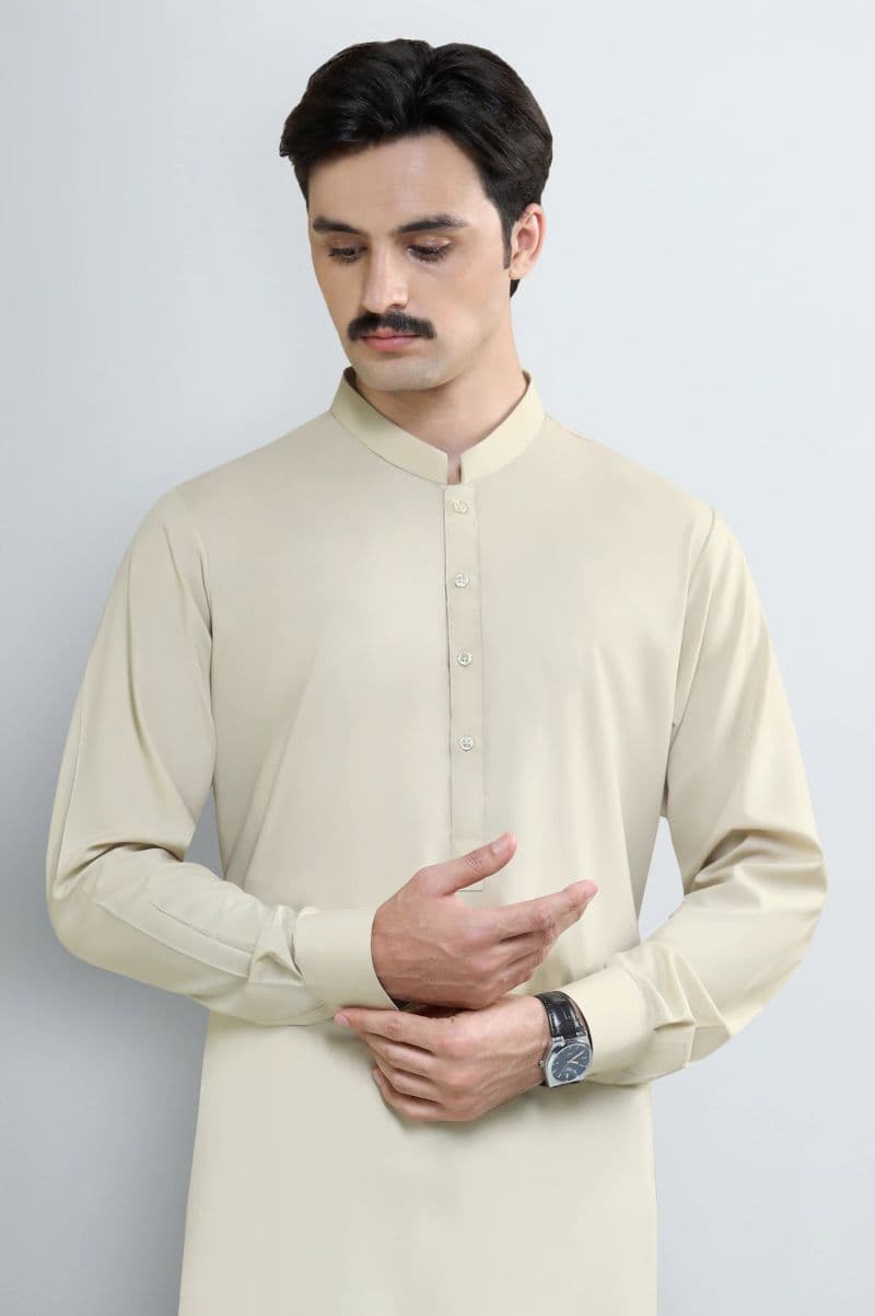 Beige Wash & Wear Shalwar Kameez thumbnail