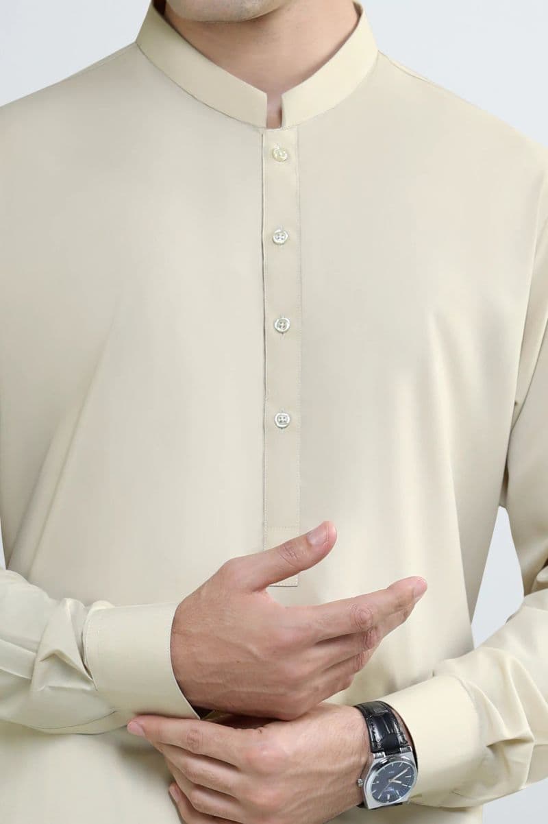 Beige Wash & Wear Shalwar Kameez thumbnail