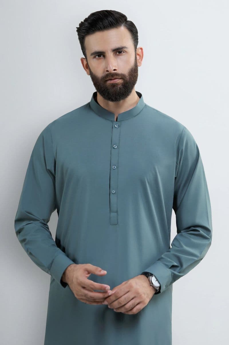 Green Wash & Wear Shalwar Kameez thumbnail