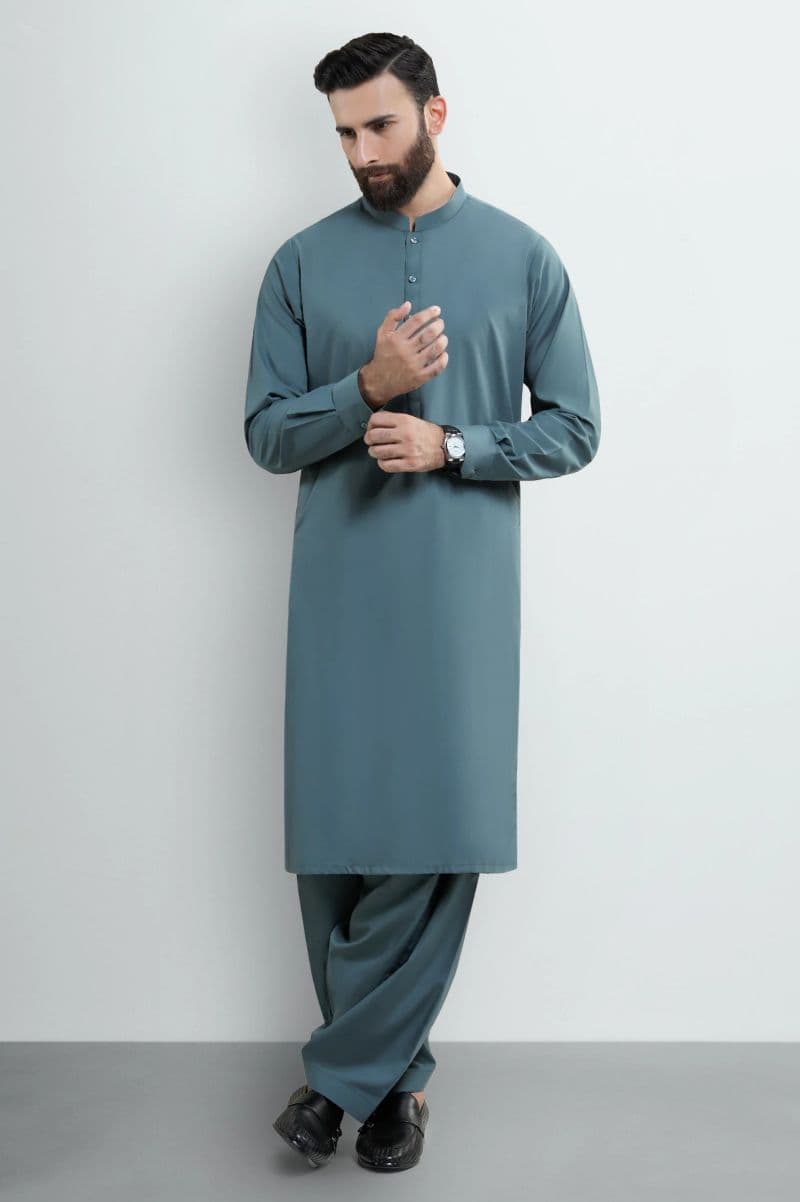 Green Wash & Wear Shalwar Kameez thumbnail