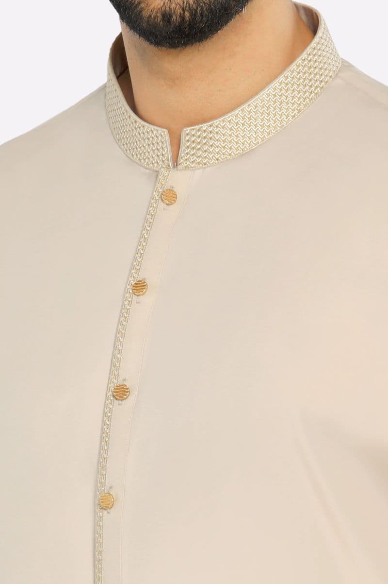 Light Beige Wash & Wear Shalwar Kameez thumbnail