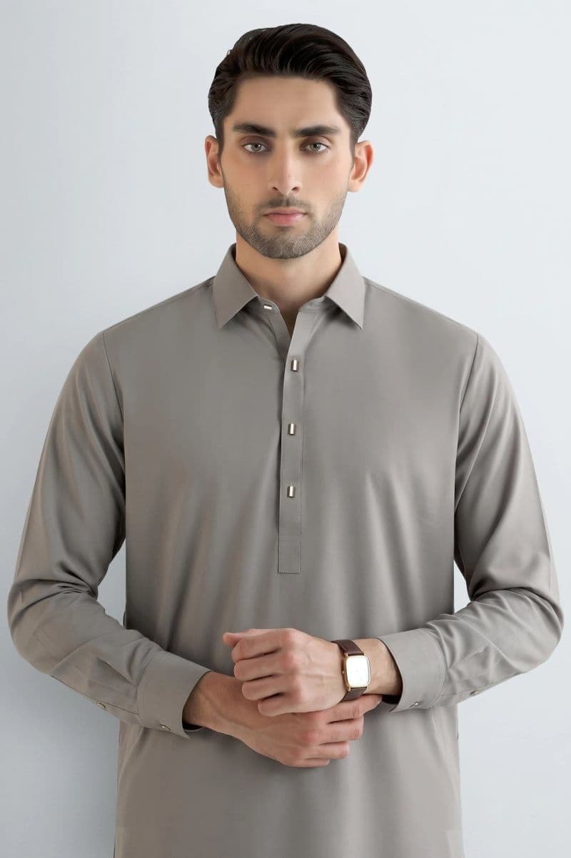 Beige Wash & Wear Shalwar Kameez thumbnail