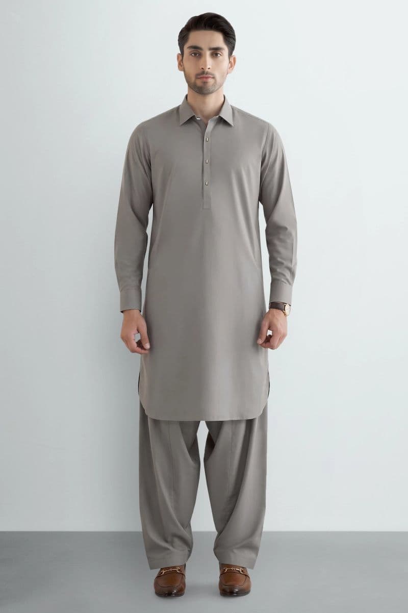 Beige Wash & Wear Shalwar Kameez thumbnail