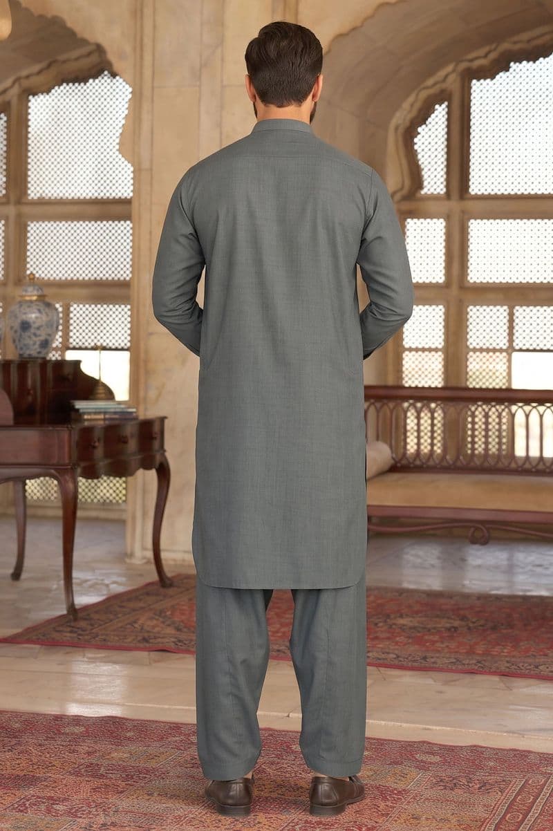 Medium Grey Wash & Wear Shalwar Kameez thumbnail