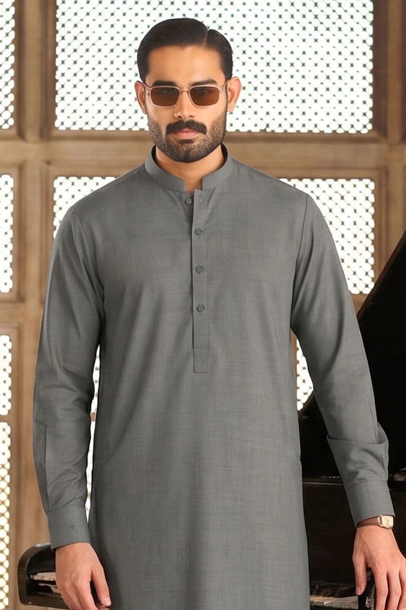 Charcoal Wash & Wear Shalwar Kameez