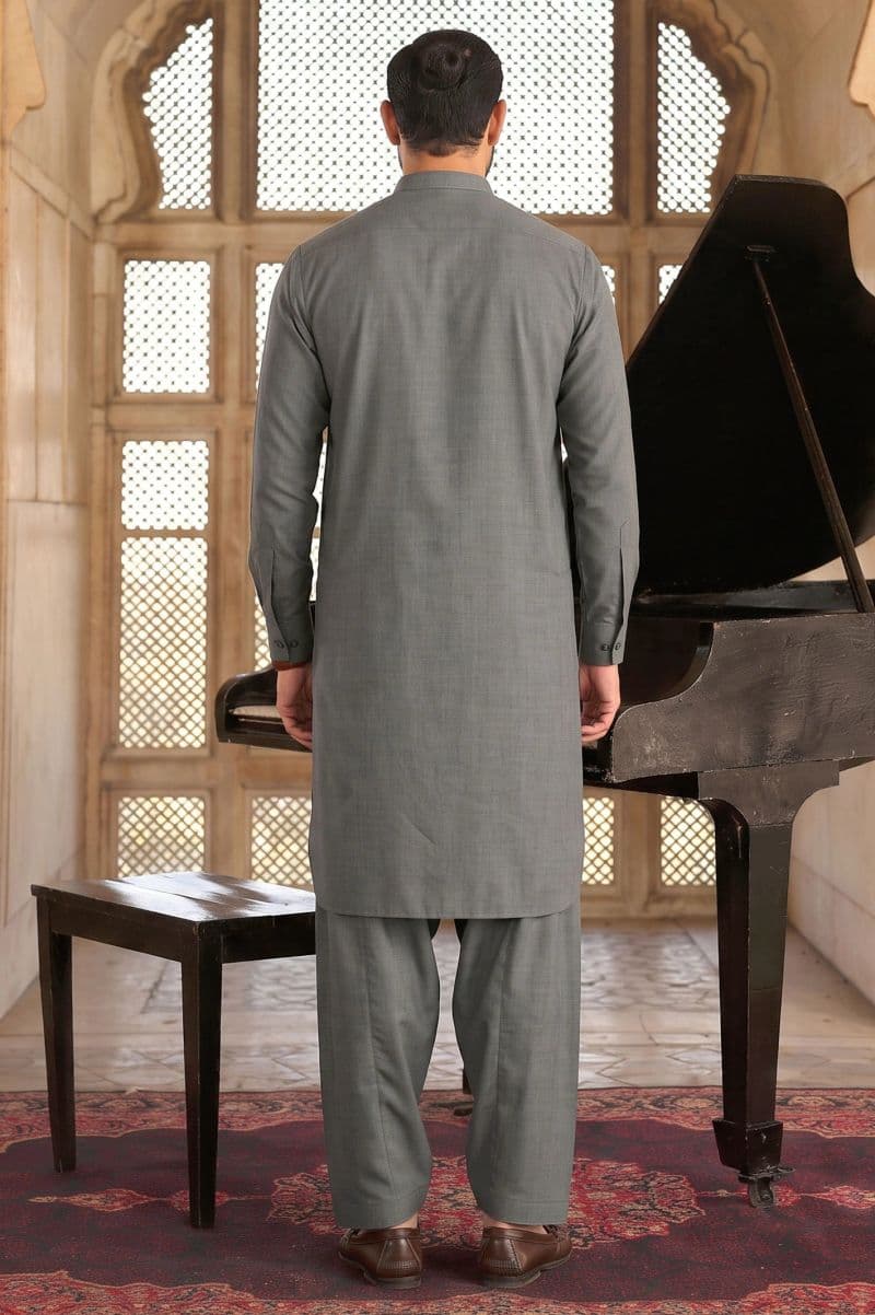 Charcoal Wash & Wear Shalwar Kameez
